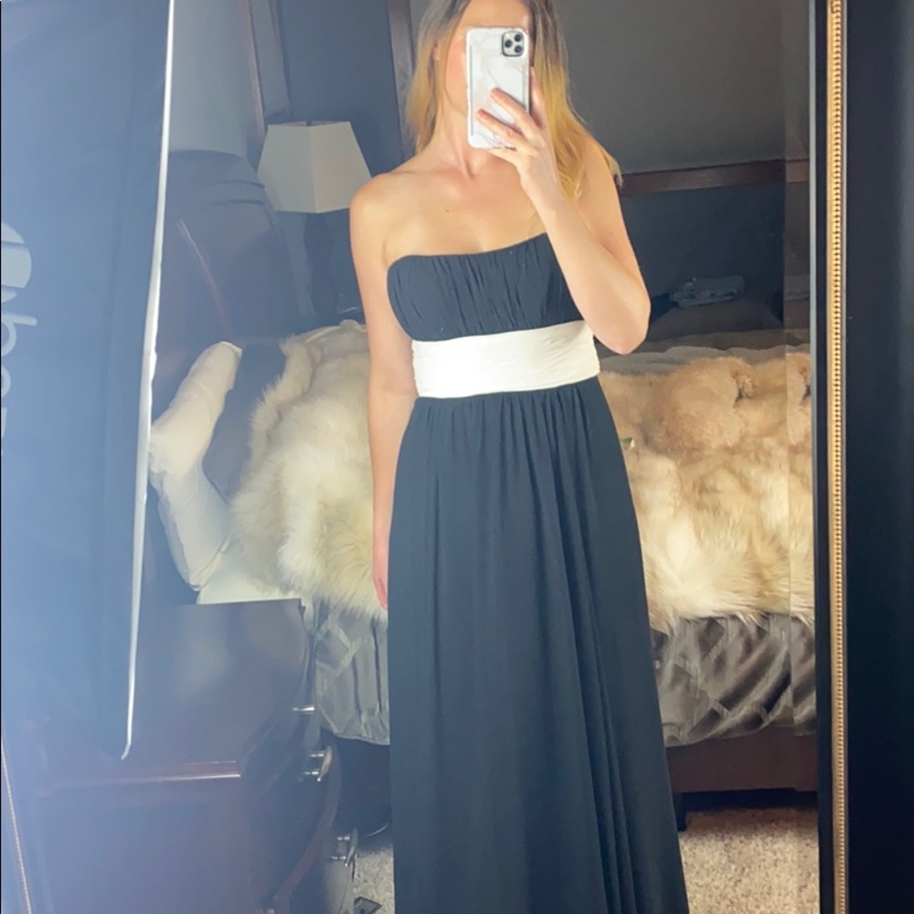 Alexia Design Maxi Strapless Dress with Ivory Sash